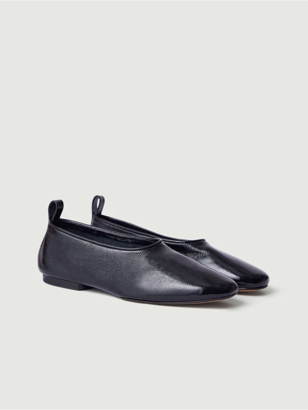 Soeur Black Leather Slip-On Ballet Flats